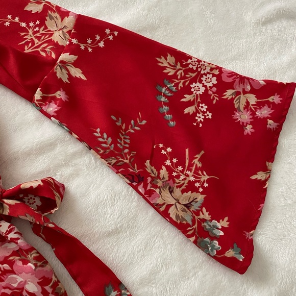 ASOS Floral Wrap Top with Kimono Sleeves - Picture 5 of 6